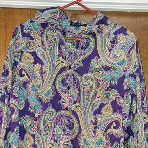 Button down long sleeve blouse